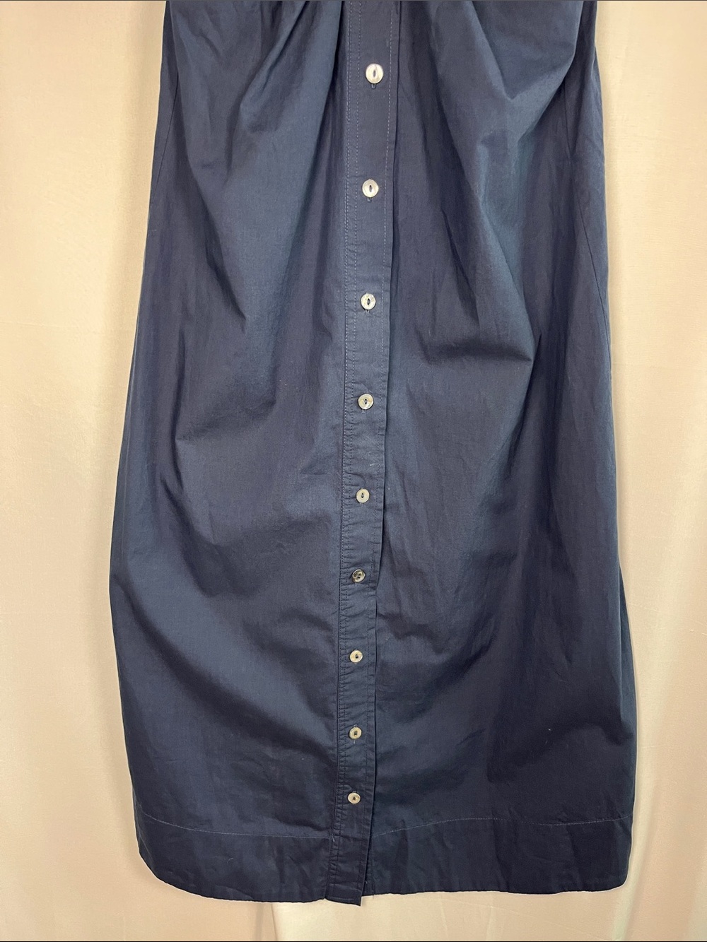 Ramy Brook milhal navy cotton poplin twist front shirt midi dress sz small - Picture 6 of 8